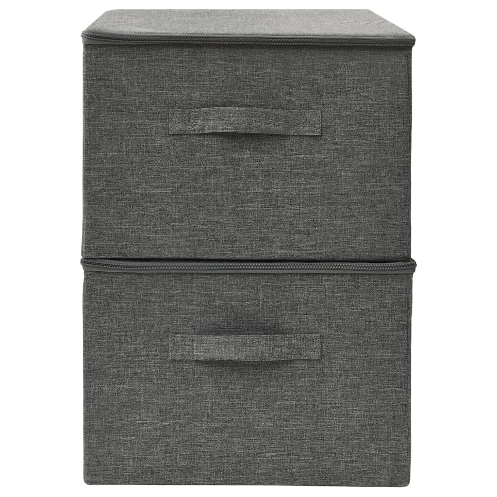Bizmo™ Structural Storage Bins | Anthracite Modular 2-Pack | Reinforced Foldable System