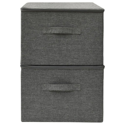 Bizmo™ Structural Storage Bins | Anthracite Modular 2-Pack | Reinforced Foldable System