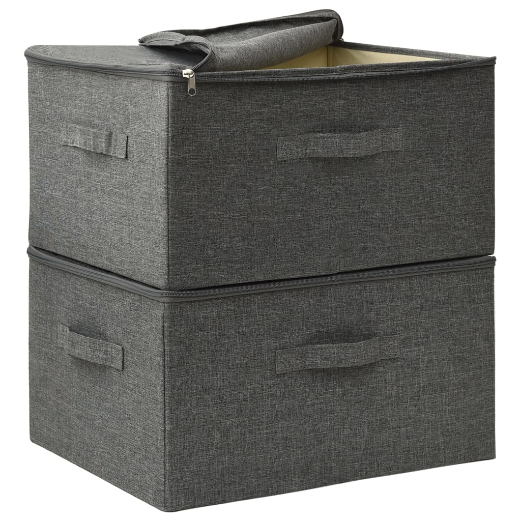 Bizmo™ Structural Storage Bins | Anthracite Modular 2-Pack | Reinforced Foldable System