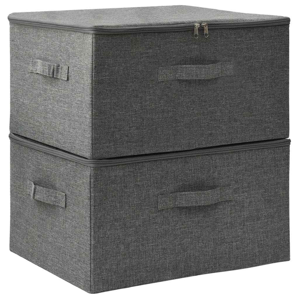 Bizmo™ Structural Storage Bins | Anthracite Modular 2-Pack | Reinforced Foldable System
