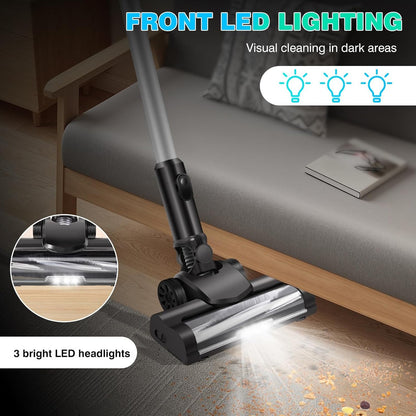 12VBlack Cordless Vacuum Cleaner Stick Handheld Vacuum For Carpet Floor Pet Hair