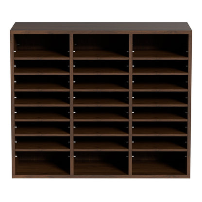VEVOR Literature Organizers, 24 Compartments Office Mailbox With Adjustable Shelves, Wood Literature Sorter 29x12x24.4 Inches For Office, Home, Classroom, Mailrooms Organization, EPA Certified, Brown