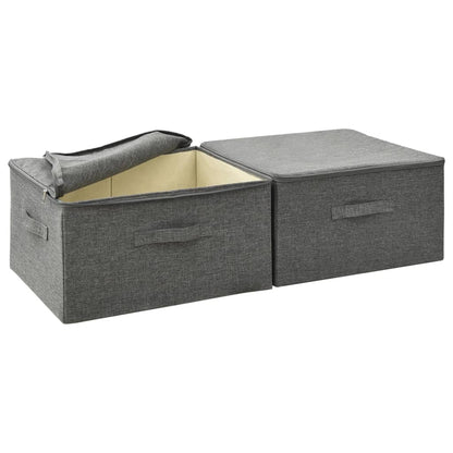 Bizmo™ Structural Storage Bins | Anthracite Modular 2-Pack | Reinforced Foldable System