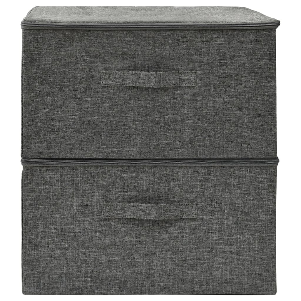 Bizmo™ Structural Storage Bins | Anthracite Modular 2-Pack | Reinforced Foldable System