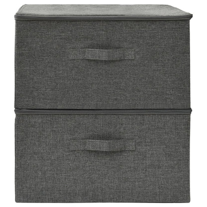 Bizmo™ Structural Storage Bins | Anthracite Modular 2-Pack | Reinforced Foldable System