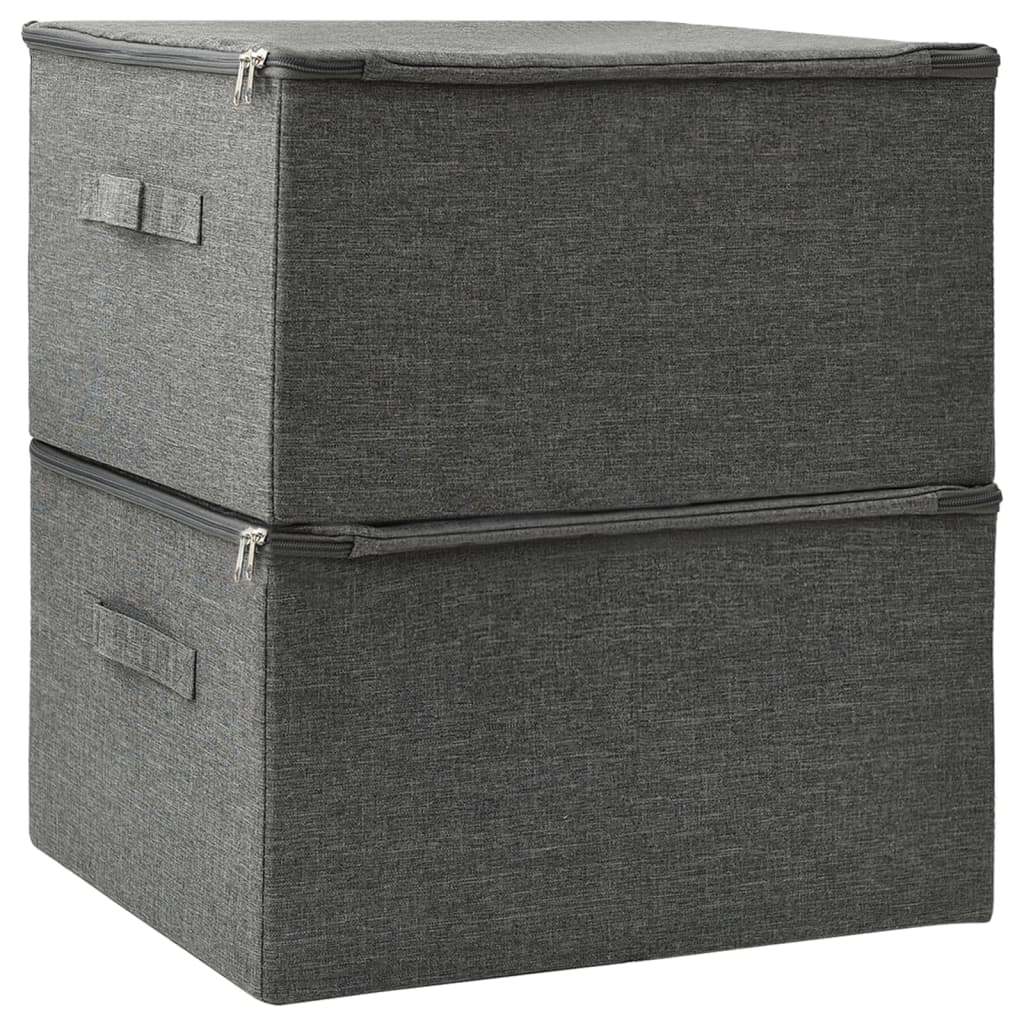 Bizmo™ Structural Storage Bins | Anthracite Modular 2-Pack | Reinforced Foldable System