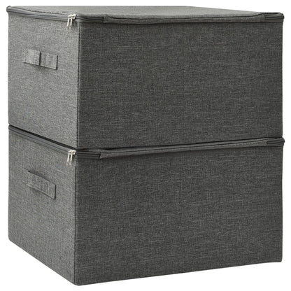 Bizmo™ Structural Storage Bins | Anthracite Modular 2-Pack | Reinforced Foldable System