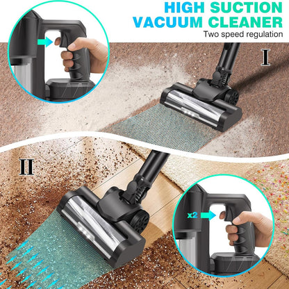 12VBlack Cordless Vacuum Cleaner Stick Handheld Vacuum For Carpet Floor Pet Hair